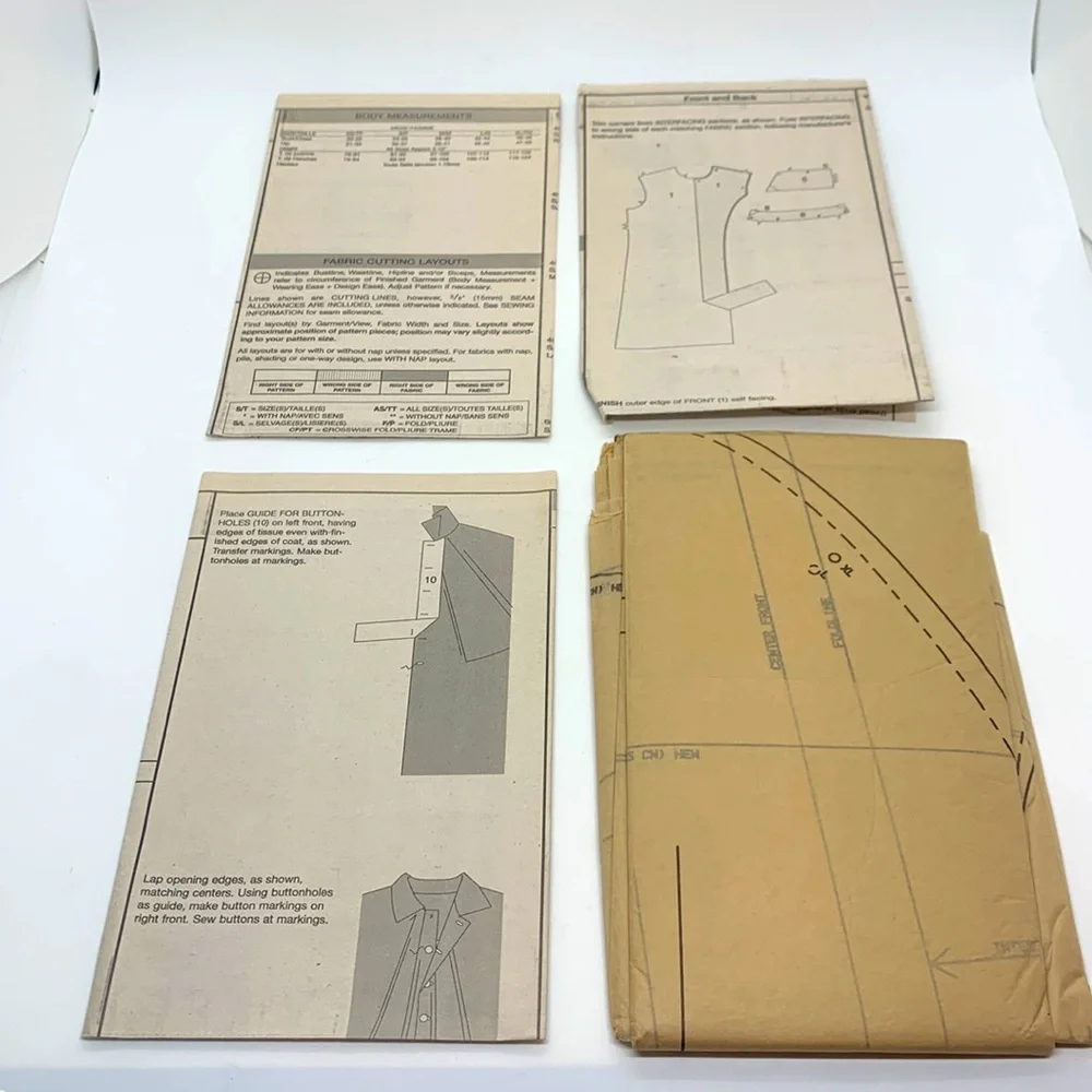 Butterick UNCUT 3993 Unlined Coat Cape Pants Sewing Pattern L, XL